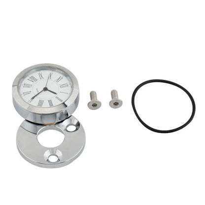Front Fork Lock Clock Cover Chrome & White for Harley Road King (1994-2024)