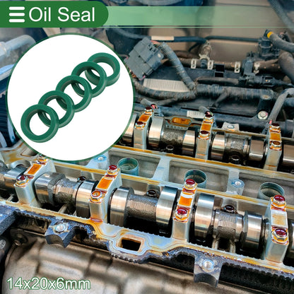 Oil Seal / 14x20x6mm / TPU Rotary Shaft Seal Green 5 Pcs for Make Model