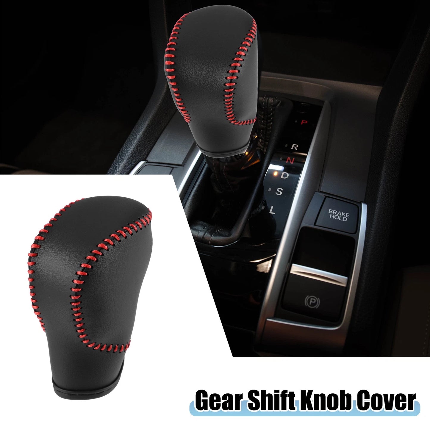 Gear Shift Lever Cover for Honda Civic 11th Gen 2022-2023 Black Faux Leather