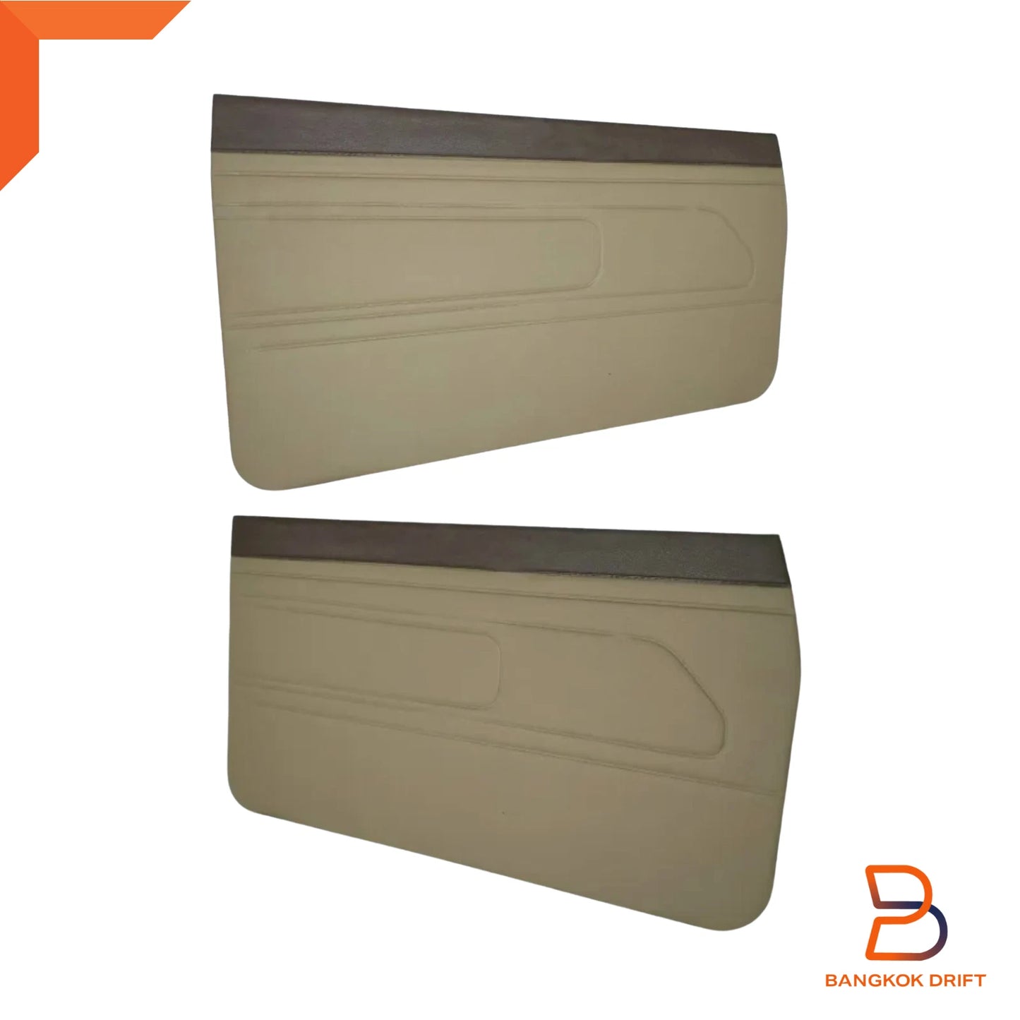 Brown Interior Door Panel Pair + Clips for Toyota Pickup LN55 LN56 LN65 (83-88)