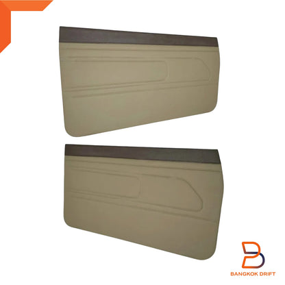 Brown Interior Door Panel Pair + Clips for Toyota Pickup LN55 LN56 LN65 (83-88)