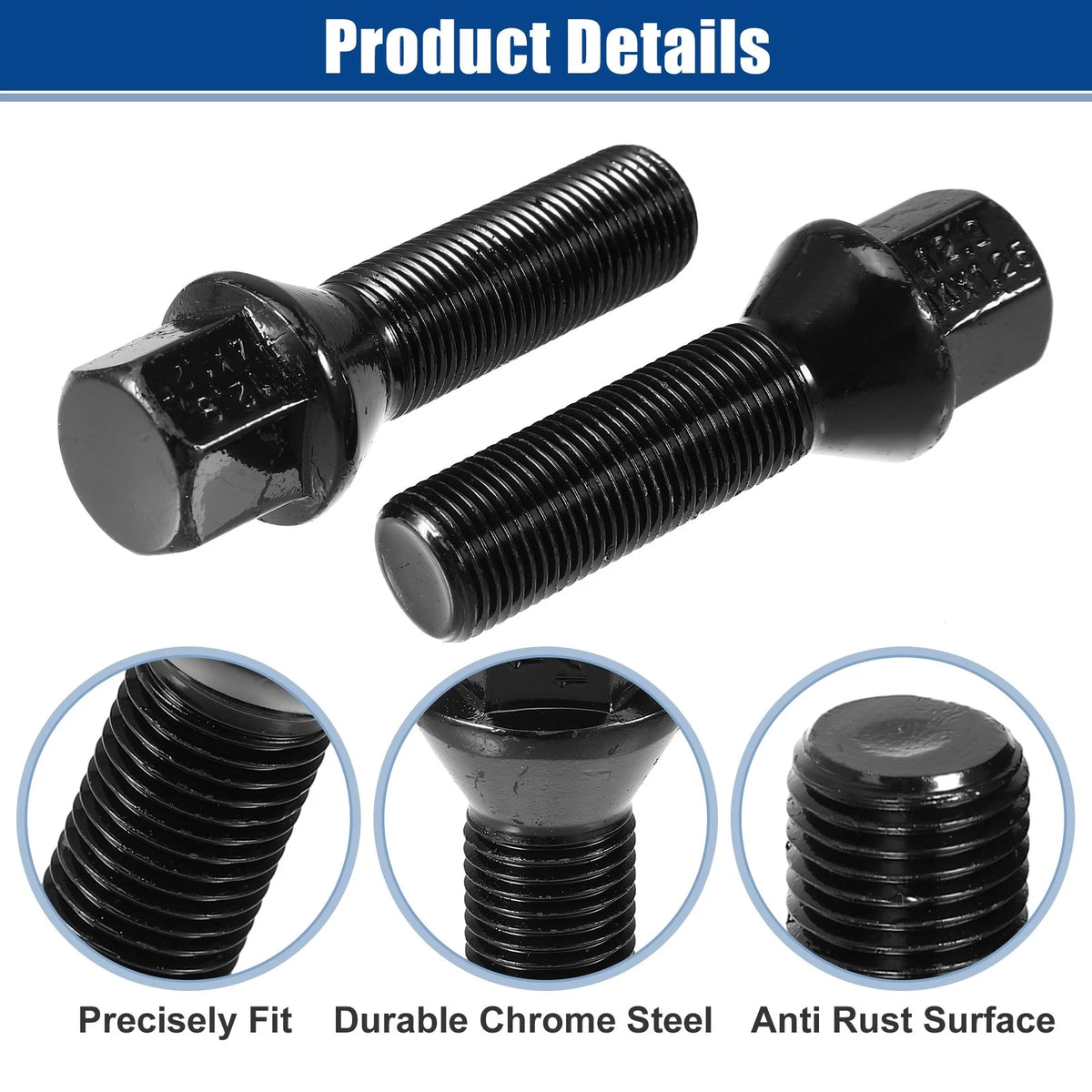 M14x1.25 Extended Wheel Lug Bolts 40mm Shank for BMW