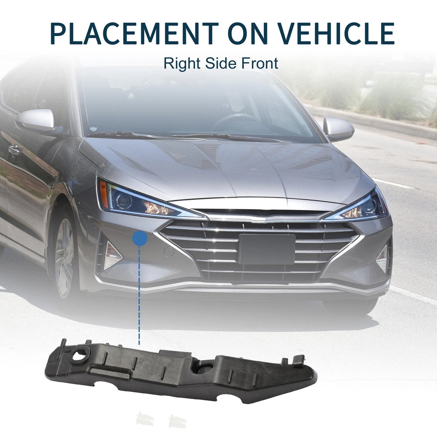 Right Front Bumper Retainer Bracket for Hyundai Sonata (2015-2017)