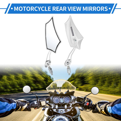 M10 M8 2 x Motorcycle Rear-View Mirrors Prismatic Handlebar White for Motorcycle