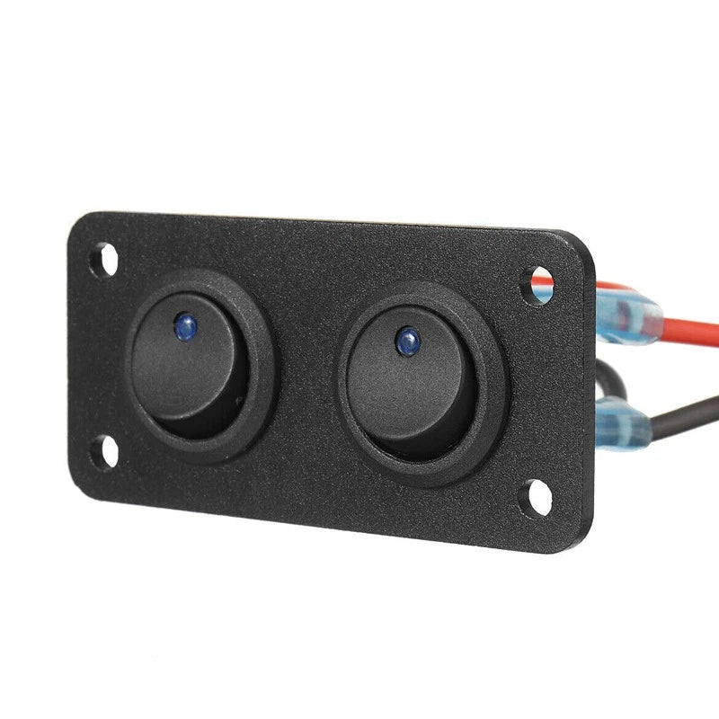 Toggle Rocker Switch Panel for Car Boat Marine RV Truck Blue LED