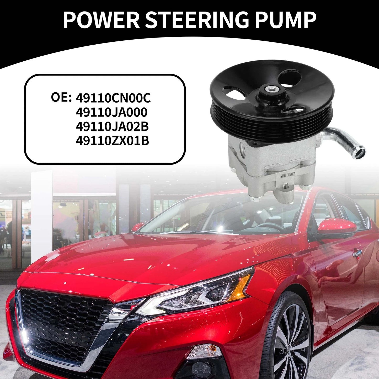 Power Steering Pump w/ Pulley for Nissan Altima (2007-2013)