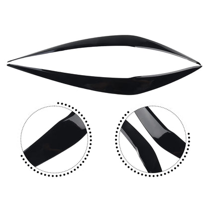 Headlight Eyelids Chrome Trim Cover ABS Black for BMW 1 Series (2015–2018)