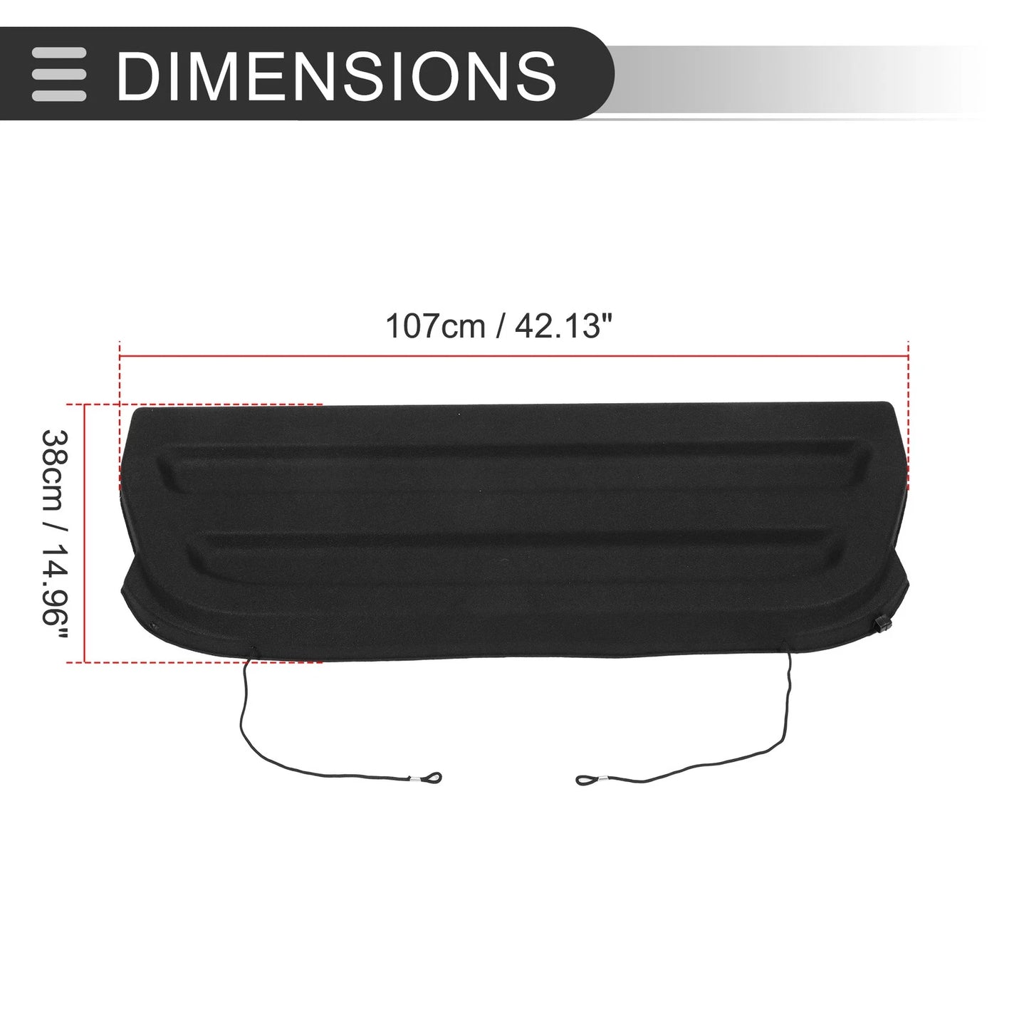 Rear Parcel Shelf Boot Load Cover for Honda Fit (2015-2020) Black Cargo Cover
