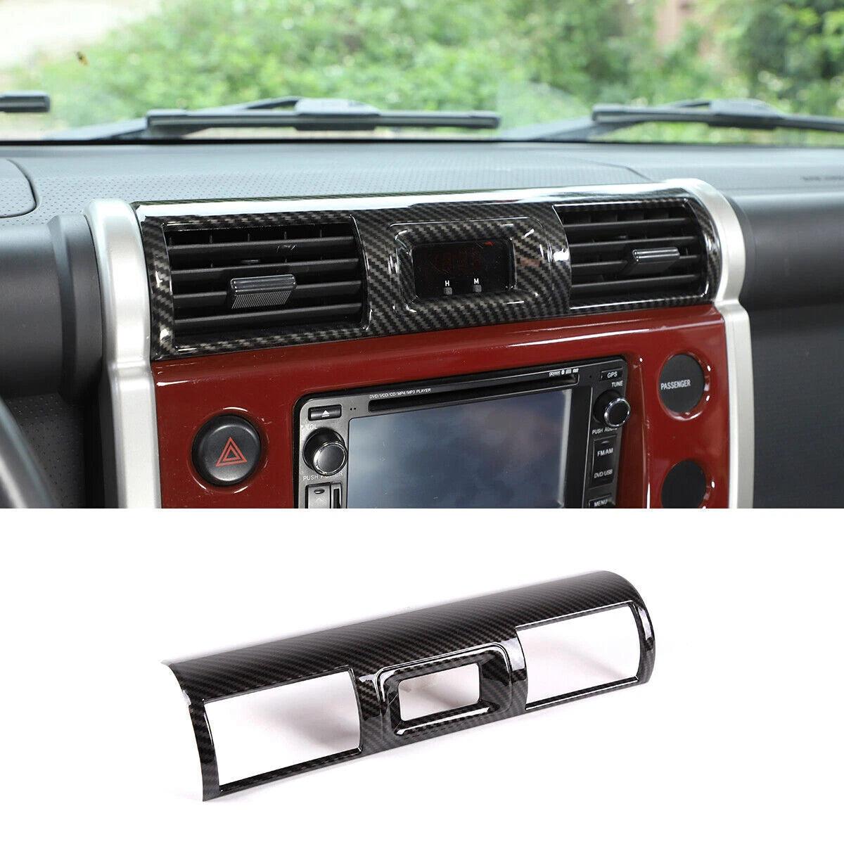 Carbon Fiber Dash Air Vent Cover Trim for Toyota FJ Cruiser (2007–2014)