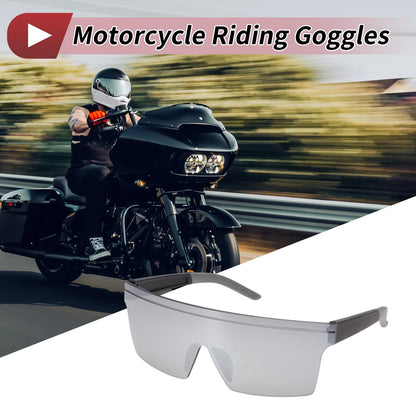 1 x Motorcycle Riding Goggles Silver Tone Lens Black Frame Cycling Sunglasses