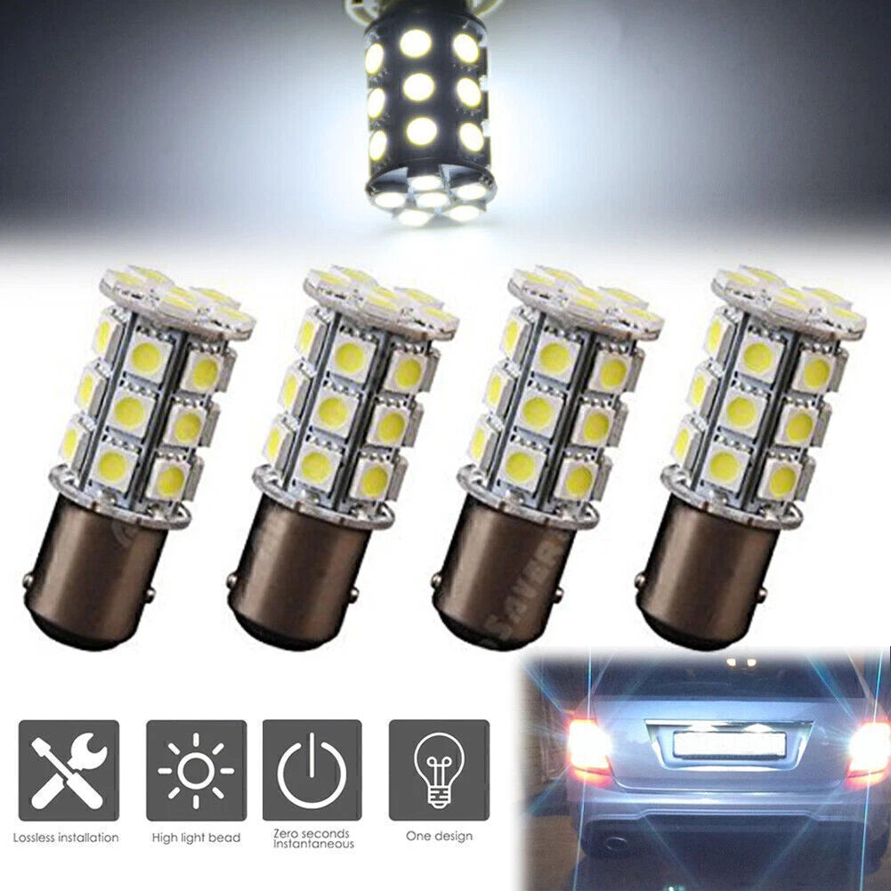 4 x BA15D 5050 27 SMD White Marine Boat Cabin Lamp Bulb