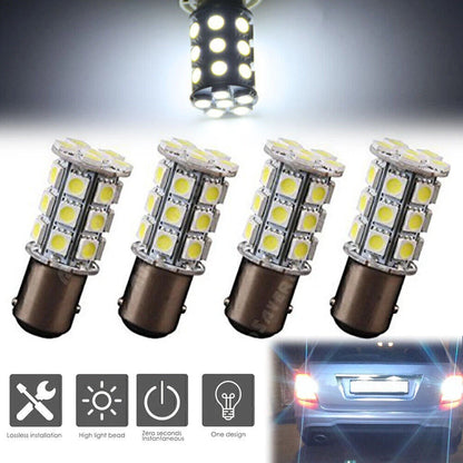 4 x BA15D 5050 27 SMD White Marine Boat Cabin Lamp Bulb