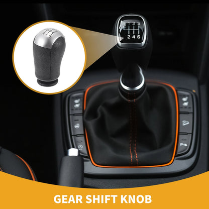 6 Speed Manual Gear Shifter Knob for Ford Focus (2005-2012) - Plastic Silver Tone