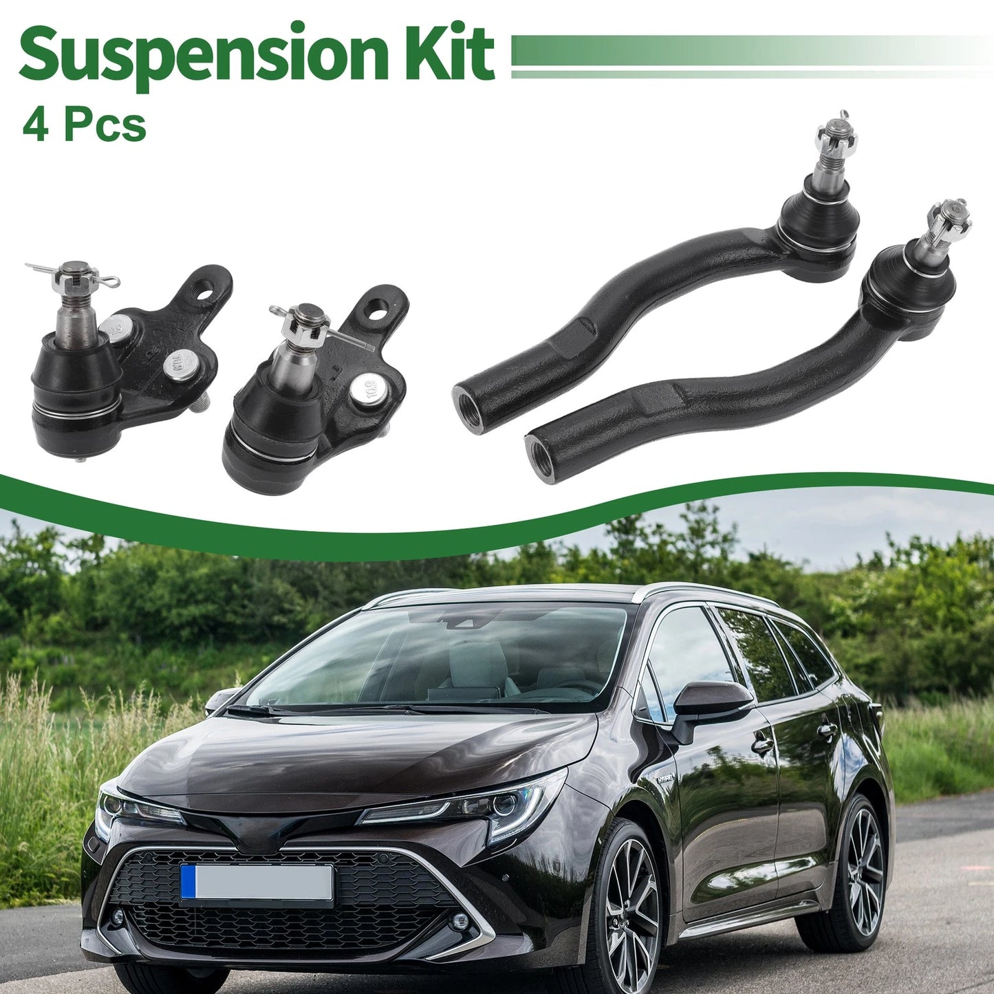 4 x Outer Tie Rod Ends & Lower Ball Joints for Toyota Solara (2004–2008)