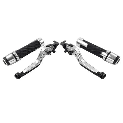 Silver Extendable Brake Clutch Lever Grips Set for Suzuki GSXR600/750 (2006-2019)
