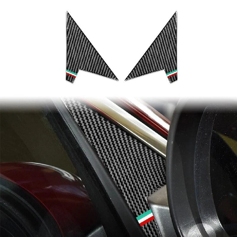 Carbon Fiber Exterior A Pillar Cover Trim for Alfa Romeo Giulia 2017-2021