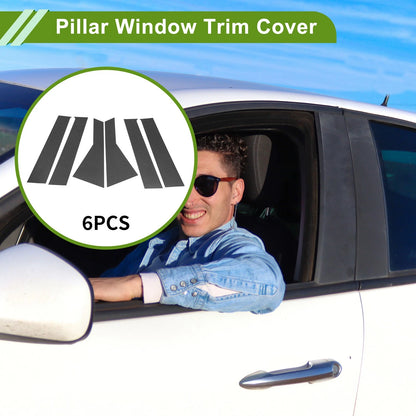 6 x Pillar Window Trim for Dodge Journey (2009-2020) Carbon Fiber Black