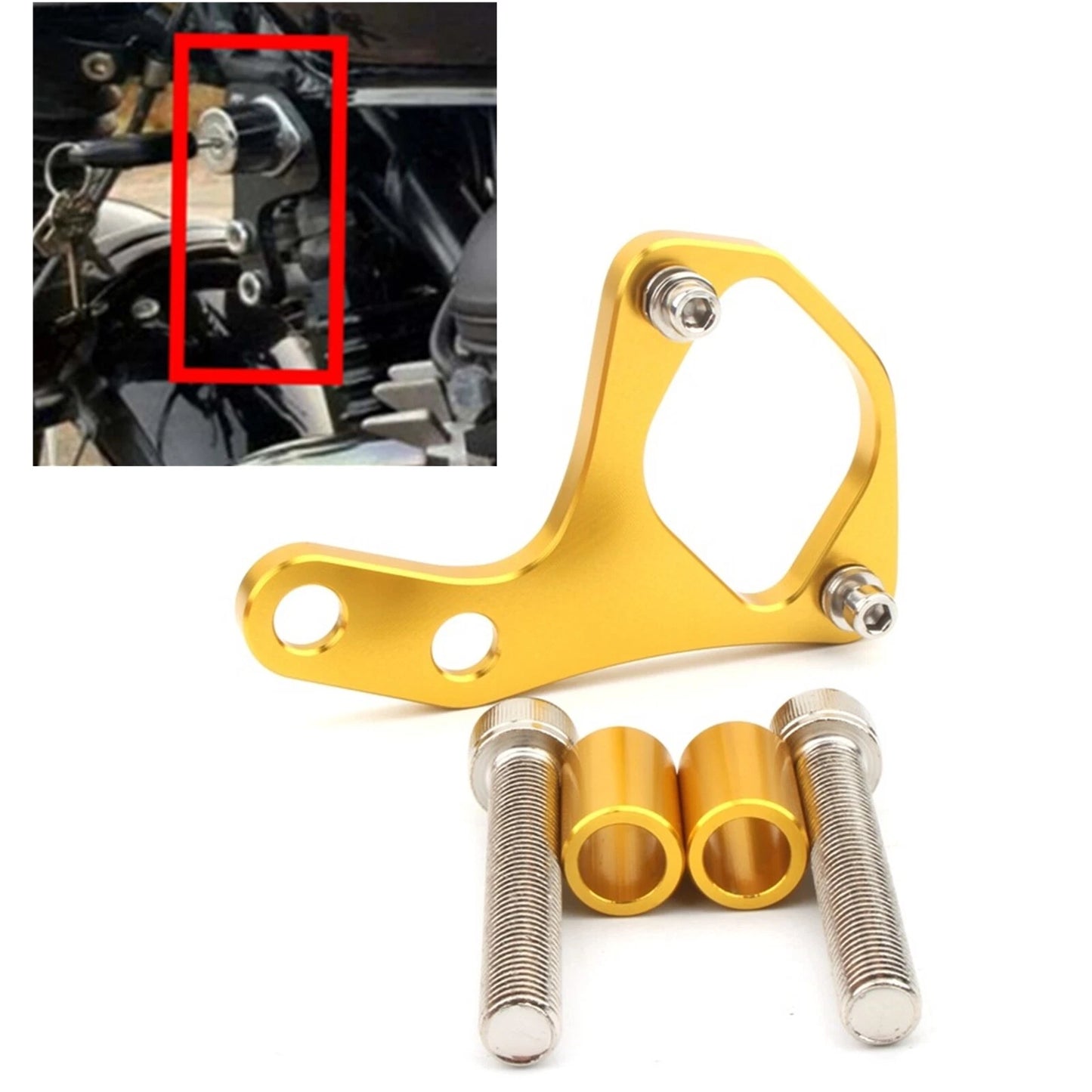 Ignition Key Relocation Bracket Gold for Triumph Bonneville Scrambler T100 (2001-2015)