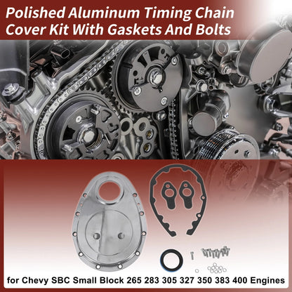 Polished Aluminum Timing Chain Cover Kit for Chevy