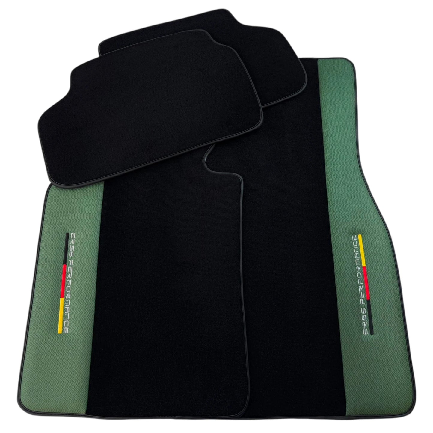 AutoWin Green Leather Floor Mats for Rolls Royce Phantom Drophead Coupe