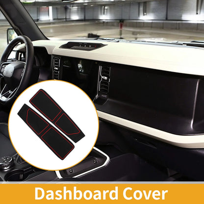 Dashboard Cover for Ford Bronco Accessories Black Red (2021-2024)