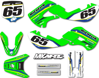 Custom Sticker Kit Delta Style for Kawasaki KX 65