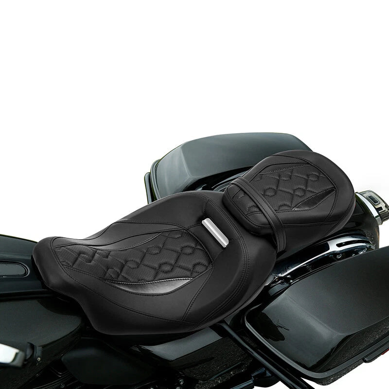 Black Driver Passenger Seats for Harley CVO Road Street Glide (2009-2023)