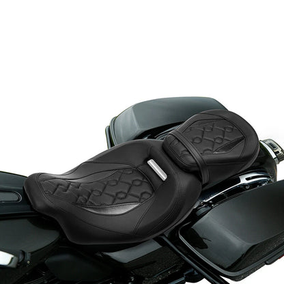 Black Driver Passenger Seats for Harley CVO Road Street Glide (2009-2023)