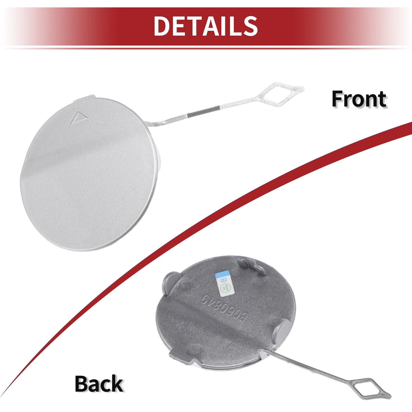 Rear Tow Hook Cover for BMW 428i (2014-2016) Silver Tone