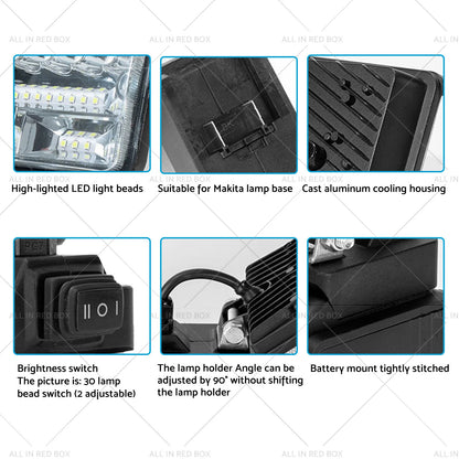 18V LED Work Light Torch Flashlights for Makita Battery