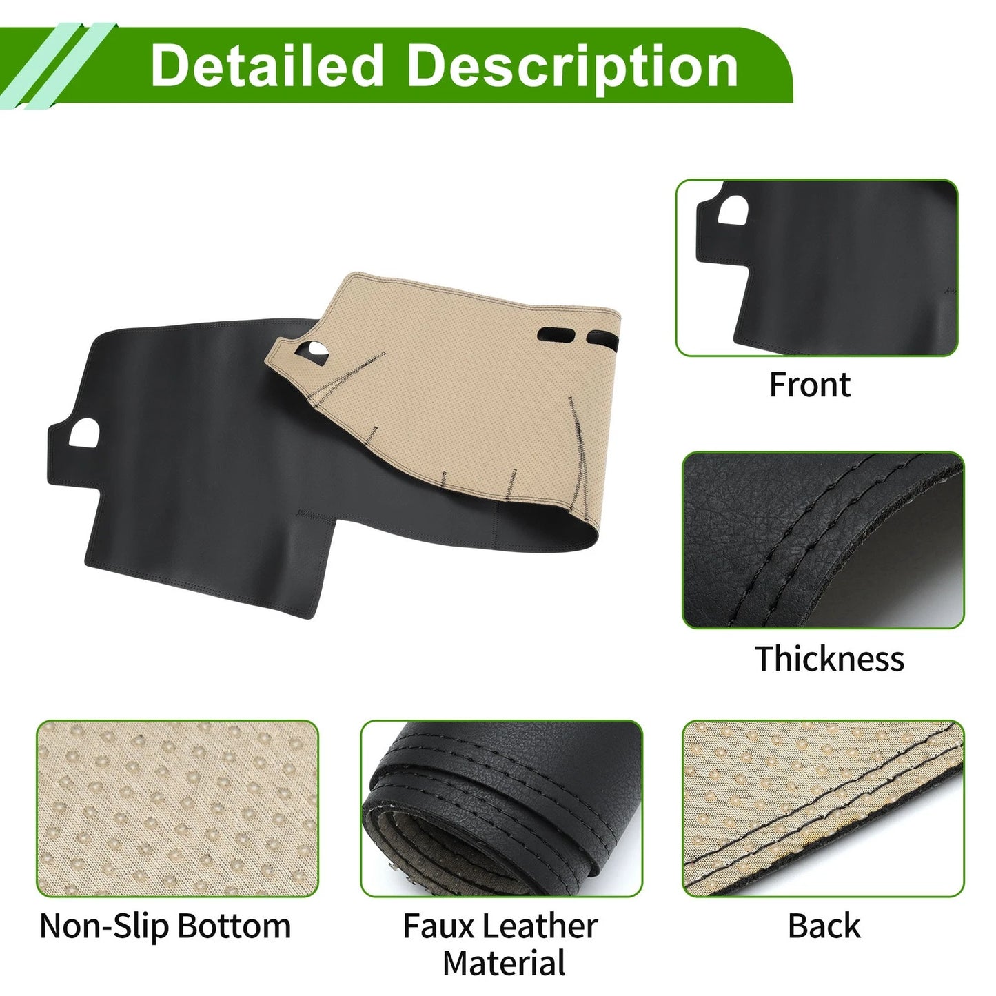 Dashboard Cover Mat for Mitsubishi Pajero (2008-2016) Black