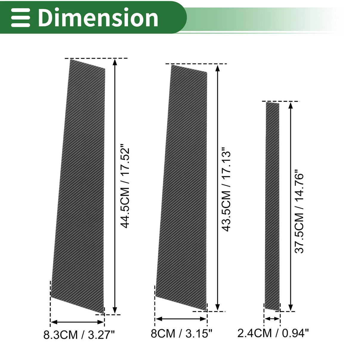 6 x Door Pillar Window Trim Carbon Fiber for BMW X1 (2009-2015)