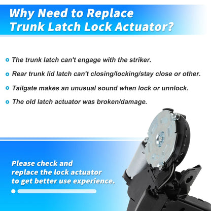 Trunk Latch Lock Actuator for Chevy Suburban Tahoe GMC Yukon