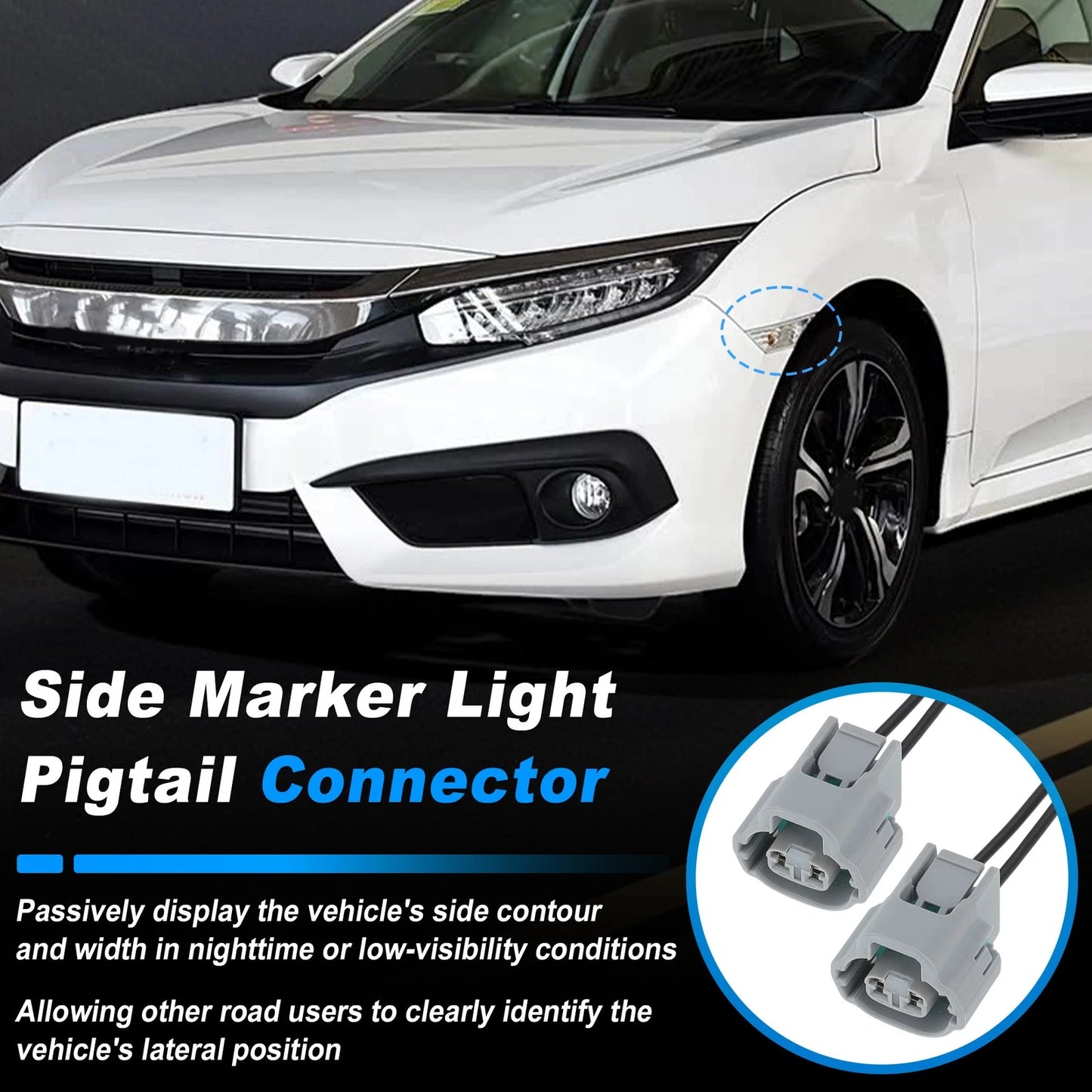 Side Marker Light Pigtail Connector for Honda Civic (2016-2021)