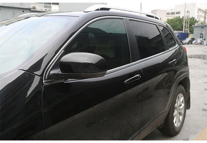 Gloss Black Rearview Mirror Caps for Jeep Compass, Cherokee (2017-2023)
