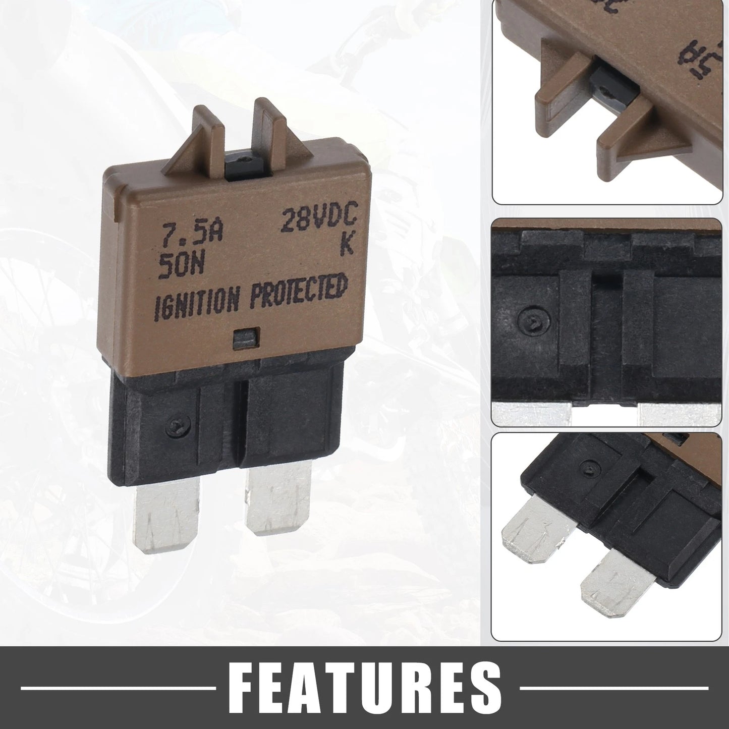 Circuit Breaker / Blade Style Fuse / 7.5A Resettable for Car Marine