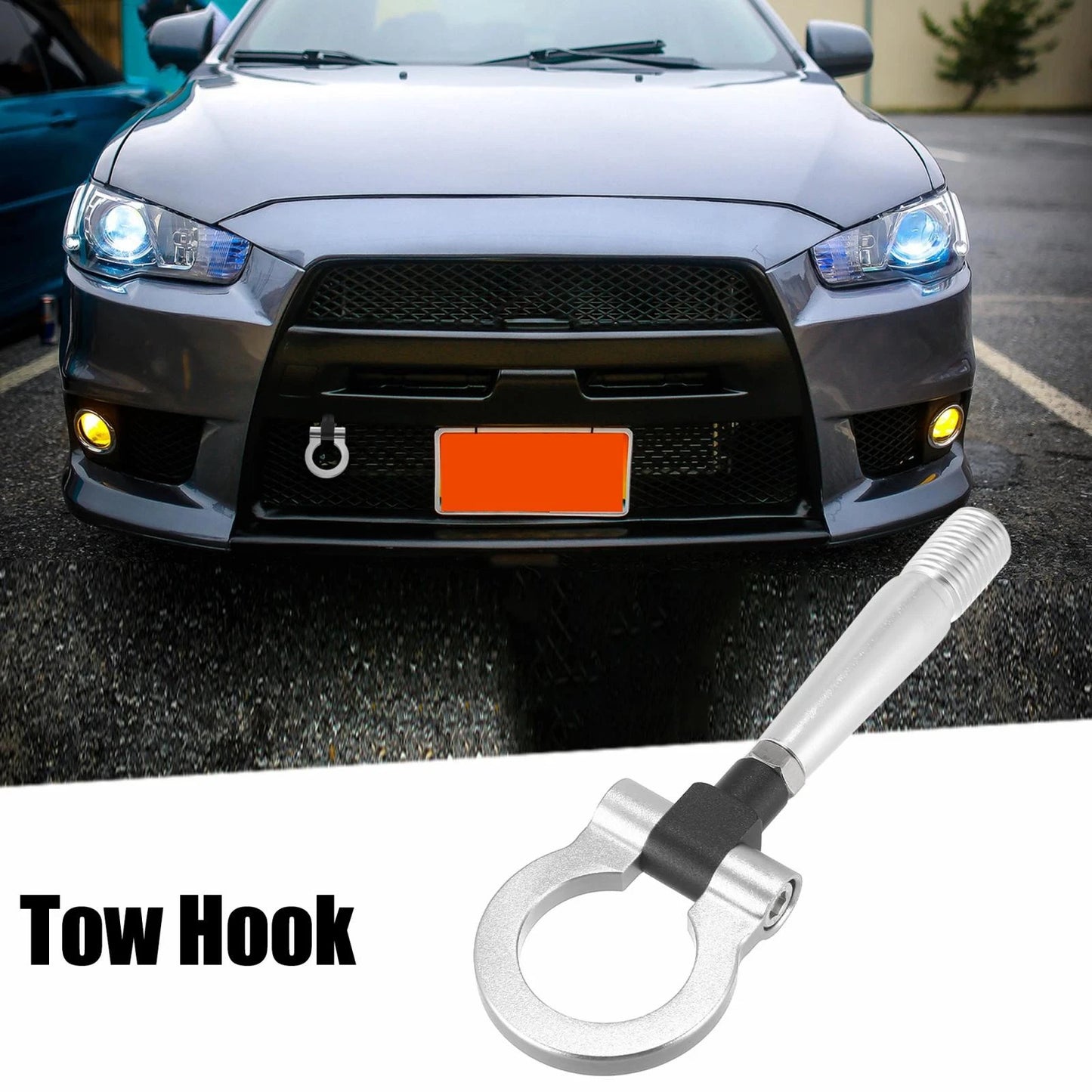 Racing Car Tow Hook Screw On Round Ring for Mitsubishi Lancer EVO X (2008-2015)