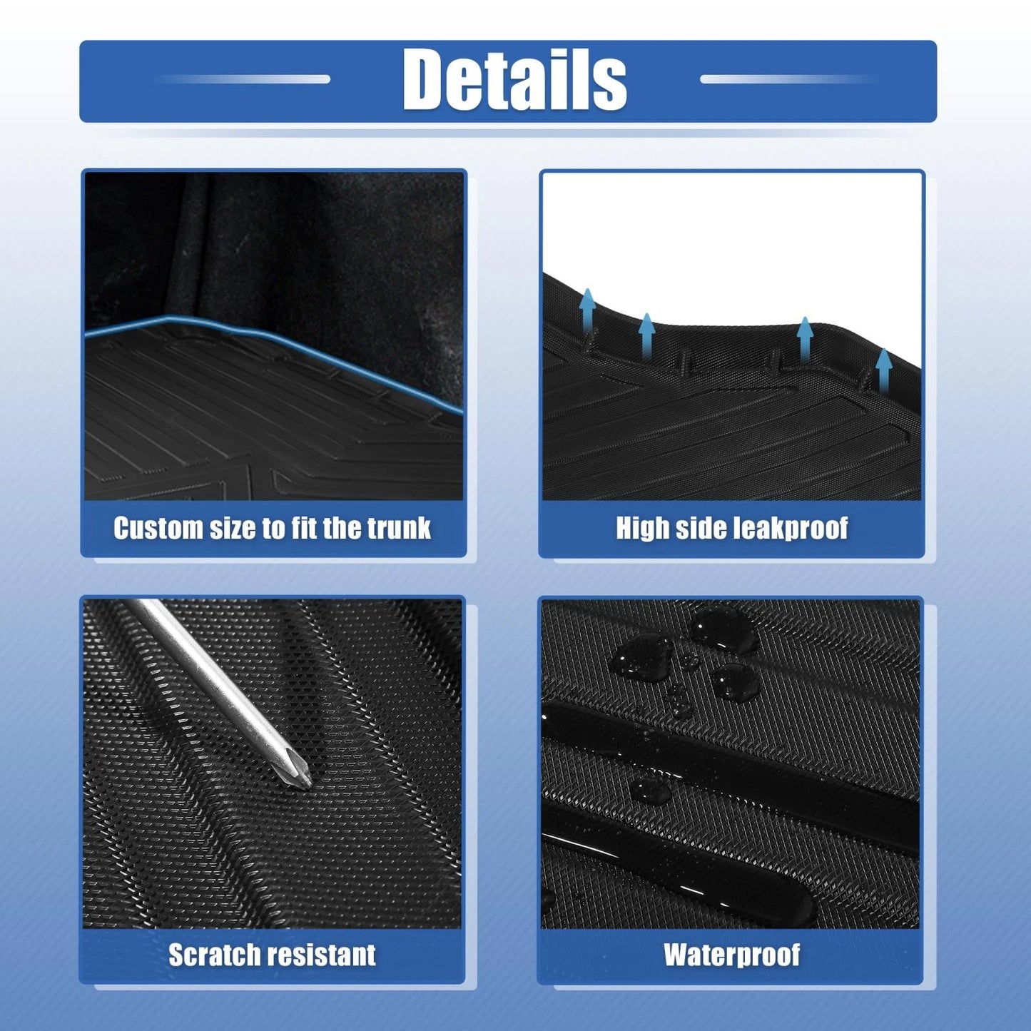 TPE Rear Cargo Liner Trunk Mat for Nissan Rogue (2014-2020)