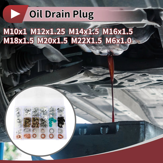 2 x M10x1 M12x1.25 Engine Oil Drain Plug with Gasket for Car Motorcycle Boat