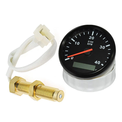 85MM Diesel Engine Tachometer Gauge with 16mm RPM Sensor for Car Boat