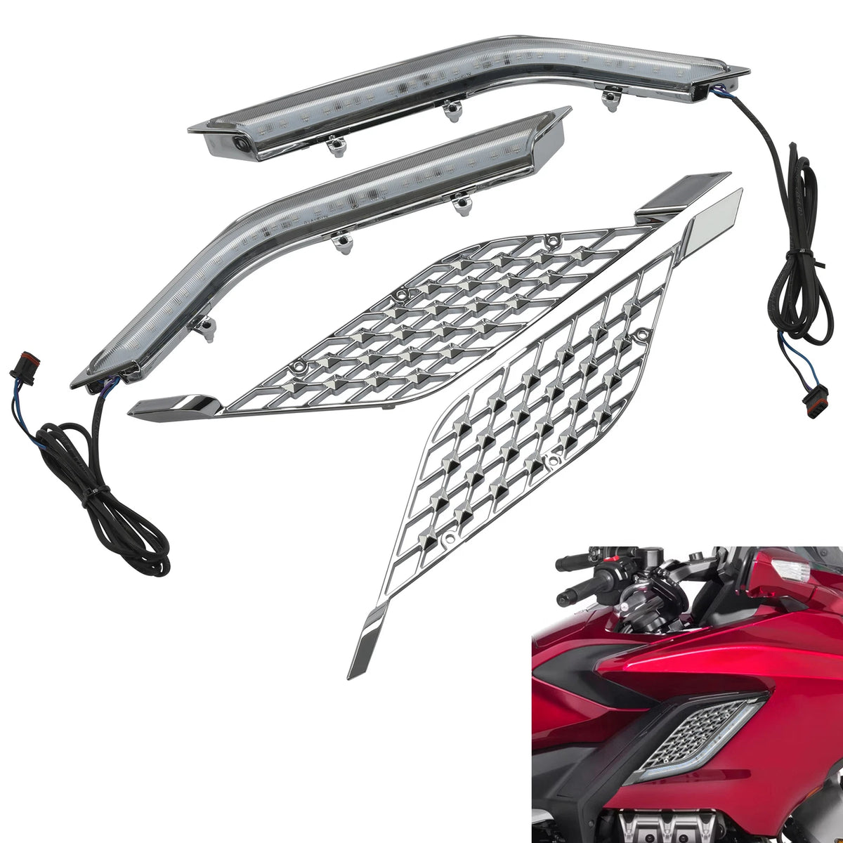 LED Radiator Grill Decorative Lights for Honda Goldwing Tour (2018-2023)