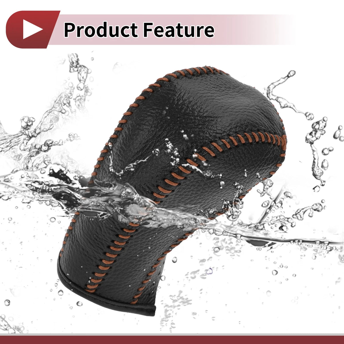 Gear Shift Knob Cover Pebbled Black/Brown for Chevrolet Cruze