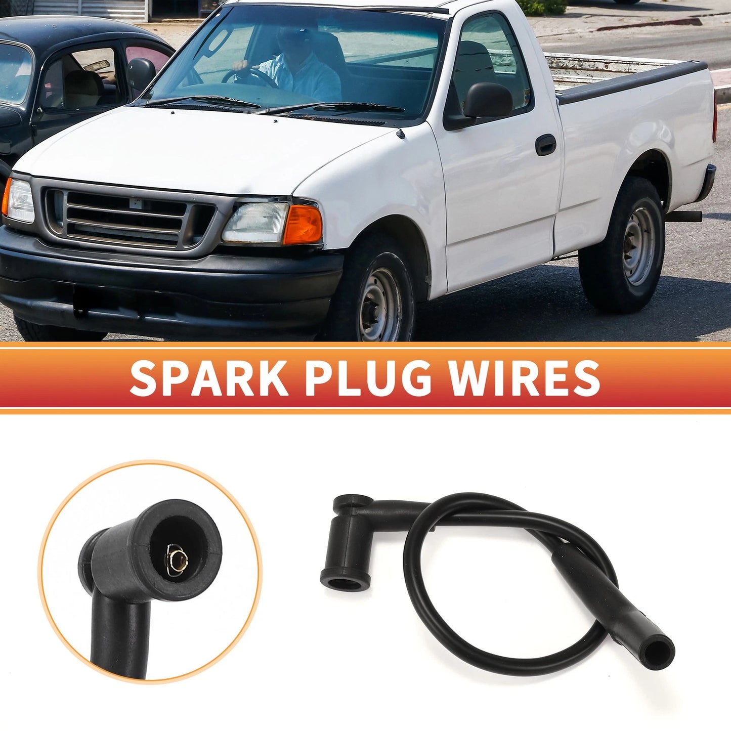 6 Pcs Spark Plug Wire Ignition Coil Cables for Ford E-150 (2002-2003)