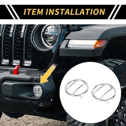 2 x Turn Signal Light Grill Guard Protector Caps for Jeep Wrangler (2007-2017)