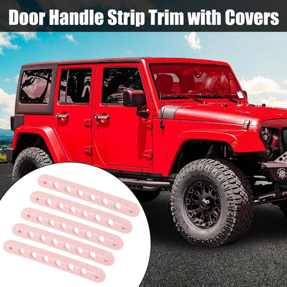 5 x Door Handle Trim with Button Covers for Jeep Wrangler 4 Door (2007-2018)
