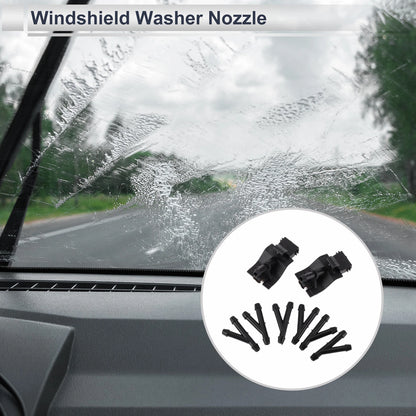6 x Windshield Washer Nozzles & Hose Connectors for Toyota