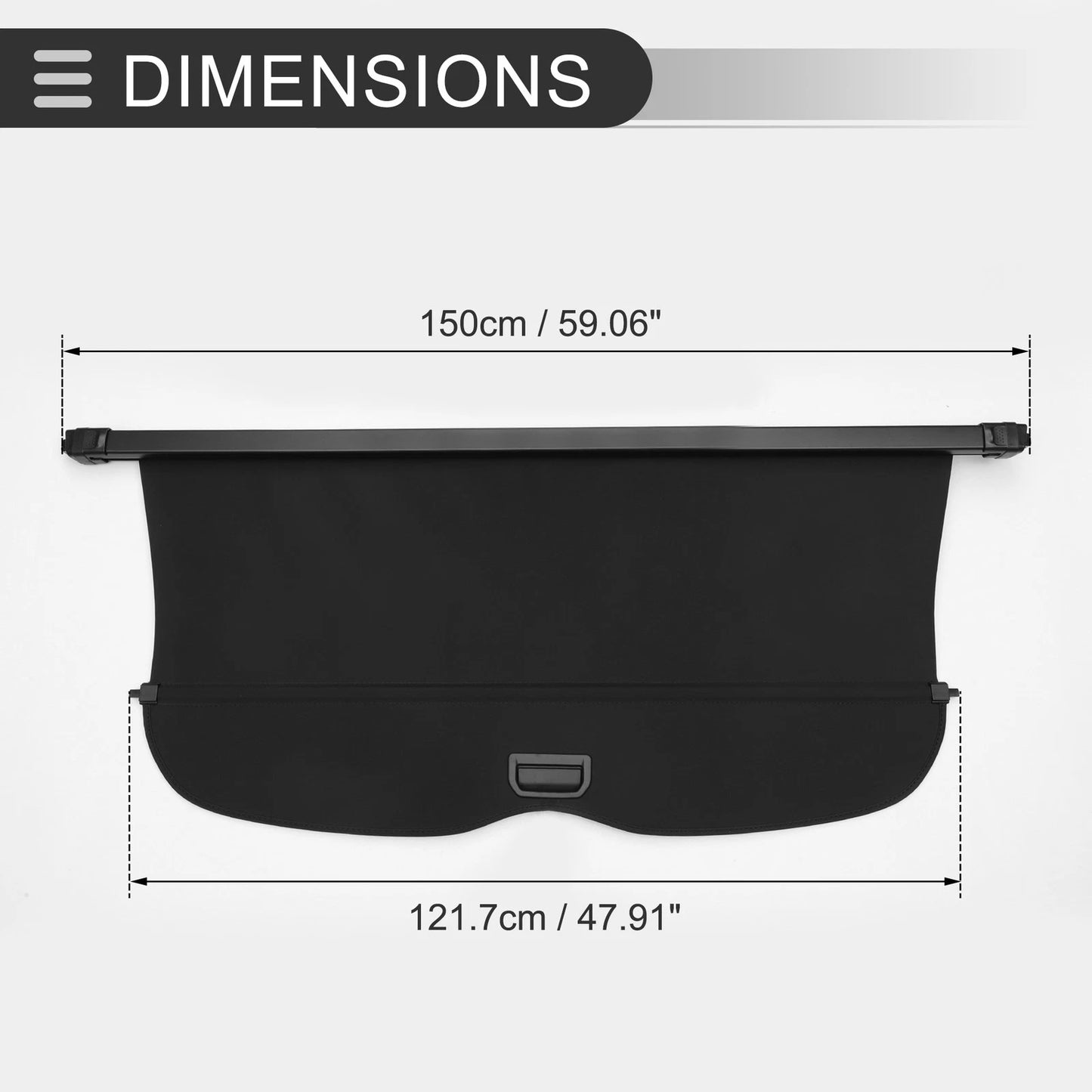 Retractable Cargo Cover for Honda Passport Trunk Gloss Black (2019-2023)