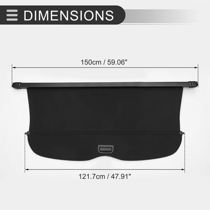 Retractable Cargo Cover for Honda Passport Trunk Gloss Black (2019-2023)