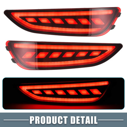 2 x Rear Bumper Reflector LED Brake Lights Red for Hyundai Accent (2012-2017)