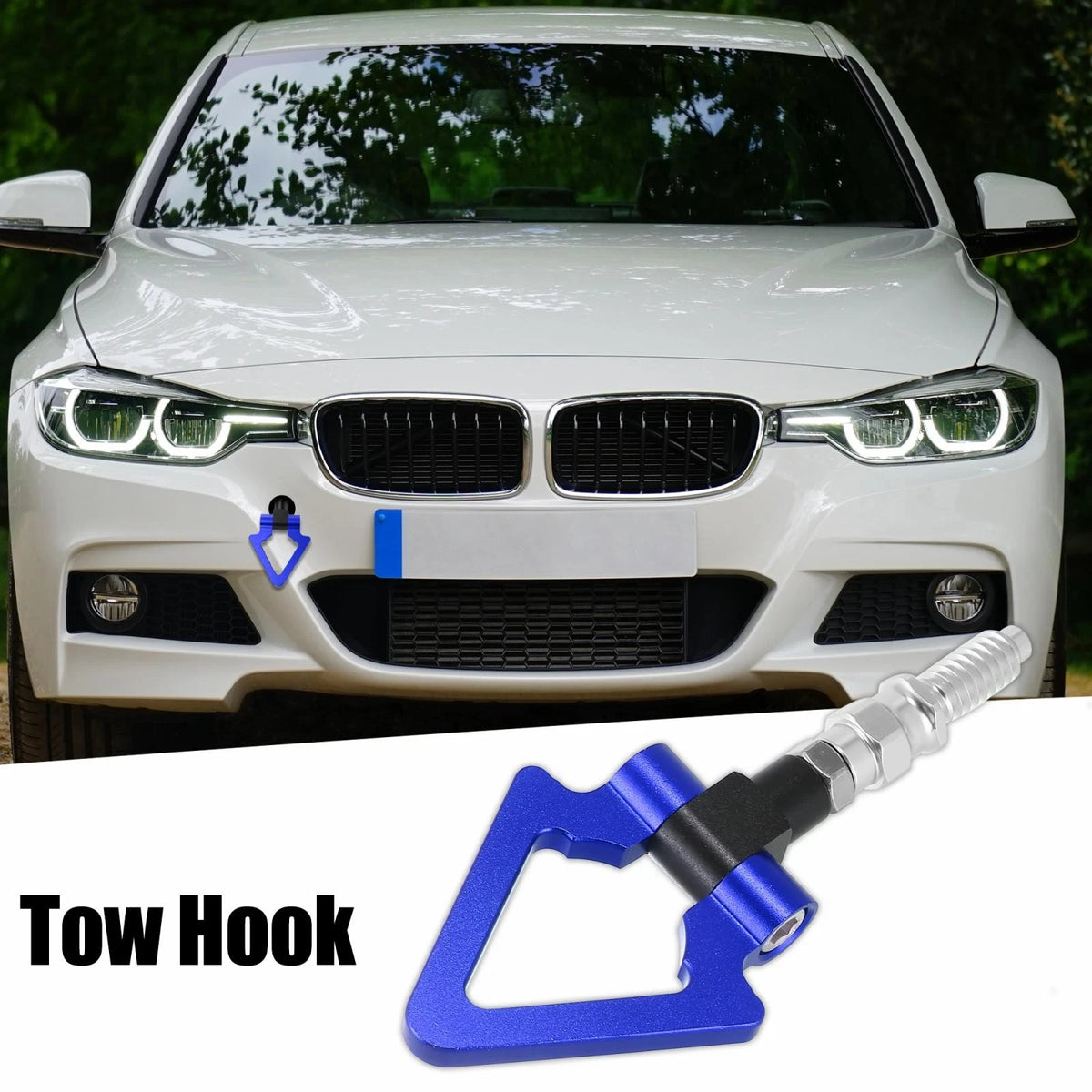 Screw-On Tow Hook Triangle Ring for BMW 3 5 7 Series Z3 Z4 (No Year) - Blue